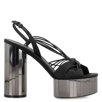 Ferragamo Sabrina Mirrored Heel Platform Sandals, Size 4.5 C