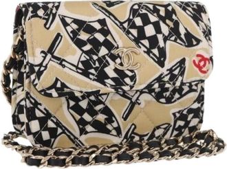 Chanel Pre-owned Vintage Shoulder Bag - Dames - Vintage Schoudertas - Beige - ONE Size - Satijn - Vintage