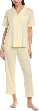 Flora Nikrooz Flora By Flora Nikrooz 2Pc Knit Notch Collar Capri Pajama Set