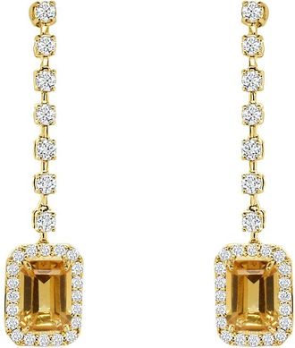 Sabrina Designs 14K 1.56 Ct. Tw. Diamond & Citrine Drop Earrings