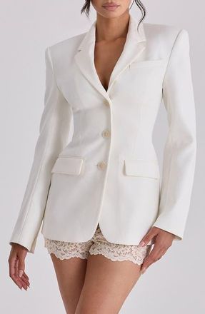 House of CB Luella Hourglass Crepe Jacket in Vintage Ivory at Nordstrom, Size X-Large