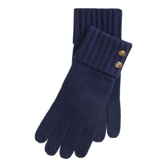 Ralph Lauren Guanti in maglia con bottoni a scudo - - Accessories - Donna - Blu - ONE SIZE