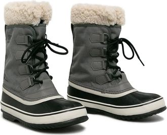 Sorel Carnival lace-up boots - women - Rubber/Nylon/Recycled Felt/Calf Leather - 5 - Grey
