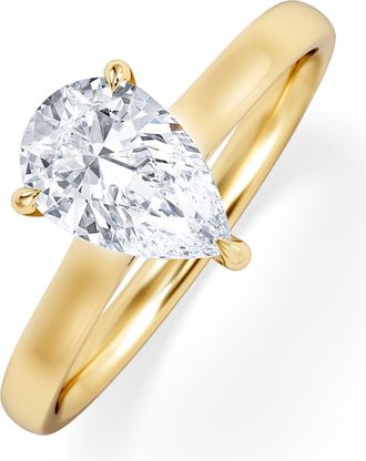 The Diamond Store Amora Pear 1.00ct Diamond Engagement Ring F/VS Set in 18K Gold