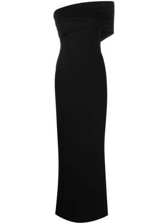 Solace London Lana one-shoulder maxi dress - Black