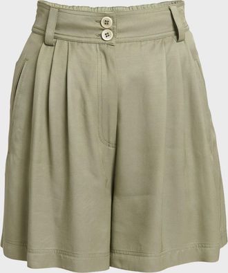 Golden Goose Journey Leilah Pleated Viscose-Twill Shorts