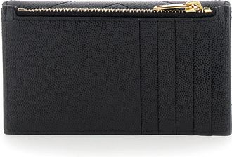 Saint Laurent Womens Card Holder Cassandre Crocodile-Embossed Black Calf Leather Accessory