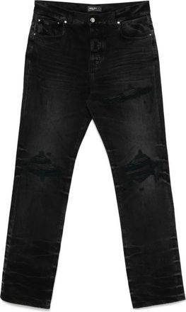 Amiri Leren Straight MX1 Jeans - Heren - Jeans - Zwart - Maat: W30 L32 Leer