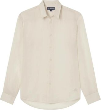 Vilebrequin Caracal Effen Ramie Shirt - Heren - Casual Overhemden - Beige - L - Overhemden