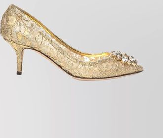 Dolce & Gabbana lace detail kitten heel pumps