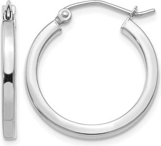 Diamond2Deal 14k Gold 2mm Square Shape Tube Hoop Earrings
