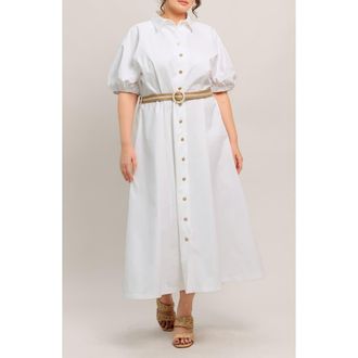 Flying Tomato Puff Sleeve Shirtdress in White at Nordstrom Rack, Size 3 X