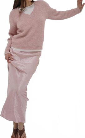 LnA Sienna Fuzzy Sweater In Ballet Pink / Ivory