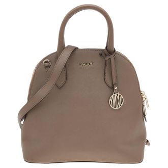 DKNY Dkny Brown Leather Top Zip Satchel
