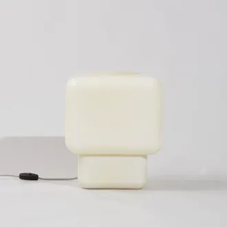 Maisons du monde L&aacute;mpara c&uacute;bica de vidrio amarillo claro