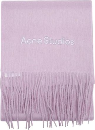 Acne Studios Winter Scarves, unisex, Purple, Size: ONE SIZE Wool Logo Scarf