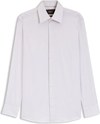 BOSS Slim-fit shirt in structured Italian-made cotton