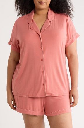 Nordstrom Moonlight Eco Short Pajamas in Pink Cedar at Nordstrom, Size 1X