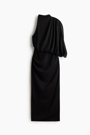 H&M Draped One-shoulder Dress in Black at Nordstrom, Size X-Small