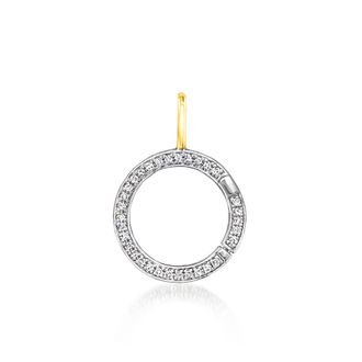 RS Pure by Ross-Simons Lab-Grown Diamond Circle Charm Holder Pendant in 14kt Yellow Gold