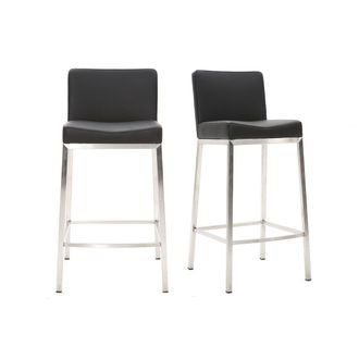 Miliboo Miliboo - Taburete Dise&ntilde;o 66cm Negro Lote De 2 Epsilon