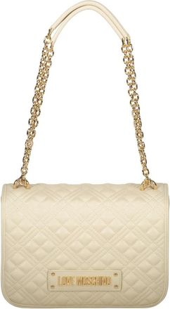 Love Moschino Shoulder Bags, female, Beige, Size: ONE SIZE Elegant Bag with Golden Details