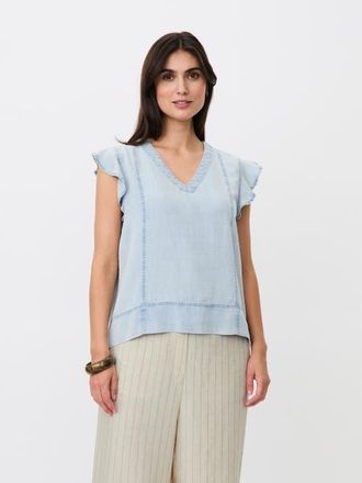 Masai Madalali Denim V-Neck Blouse in Light Denim at Nordstrom, Size Xx-Large
