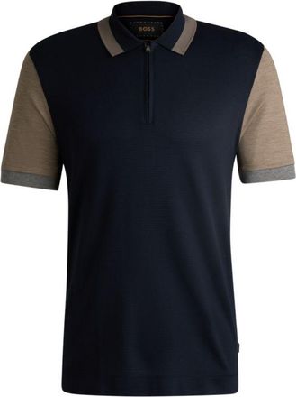 BOSS Cotton-silk polo shirt with contrast details