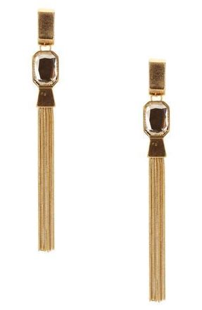 Olivia Welles Elea Chain Drop Earrings in Gold /Clear at Nordstrom Rack