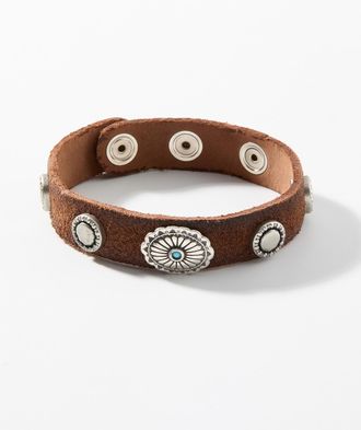 Alberto Luti Mens Western medallion suede bracelet