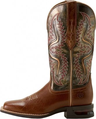 Ariat Womens Captivate Wide Square Toe Western Boot - Medium In Dark Tan/titanium