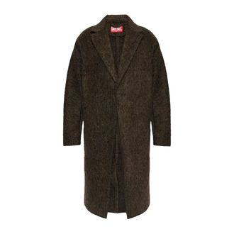 Diesel W-Hull Jas - Heren - Mantel - Bruin - XS - Wol - Jassen