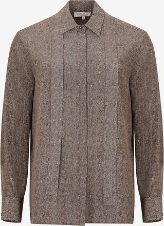 Antonelli Hemd aus Fischgr&auml;t-Seidenkrepp mit Schluppe Dafne