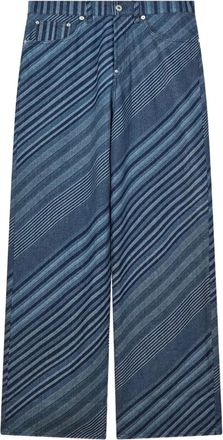 Kenzo Katoenen broek met diagonale streep - Blauw