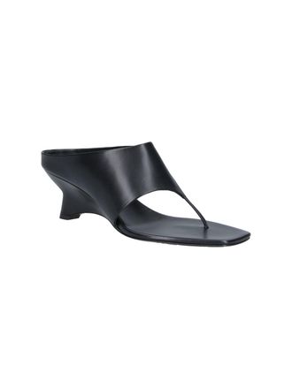 Khaite Womens Sandals Black Leather