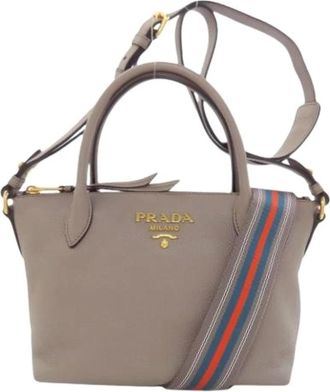 Prada Pre-owned Handbags, female, Gray, Size: ONE SIZE Pre-owned Vintage Handbag