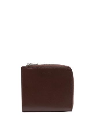 Jil Sander Portacarte con logo goffrato - Marrone