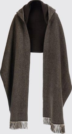 Brunello Cucinelli Sciarpa con cappuccio in 100% cashmere con motivo chevron