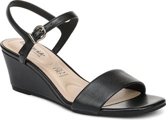Life Stride Sawyer Slingback Wedge Sandal in Black at Nordstrom, Size 9.5