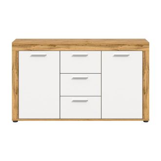 Calicosy Aparador 2 puertas y 3 cajones blanco y roble l125 cm