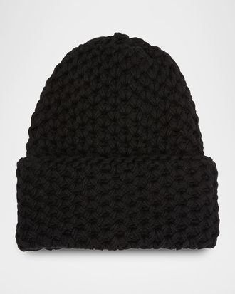 inverni Cashmere Honeycomb Knit Beanie