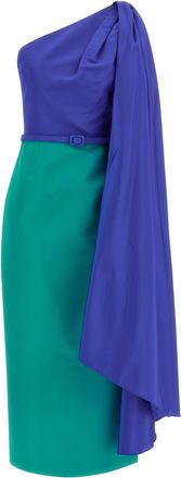 Carolina Herrera Multicolor Silk Midi Womens Dress