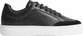 Reiss Womens Ashley Low Top Leather Sneaker In Black