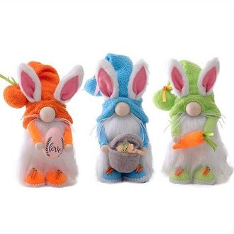 OEM Decoraci&oacute;n De Conejito De Pascua Y Duende, 3 Piezas - Dibujos Animados, Para Escena De Pascua