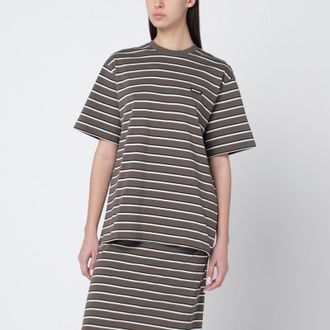 Rotate Brown striped oversized T-shirt