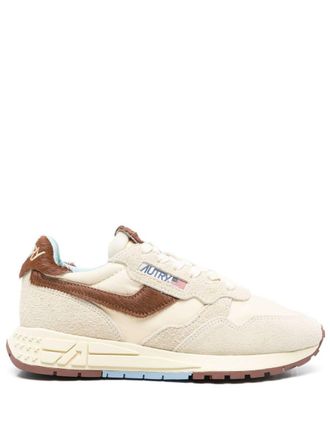 Autry Reelwind Sneakers In Beige And Brown With Suede