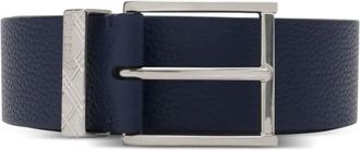 Burberry Leren riem met gegraveerde ruiten - Blauw