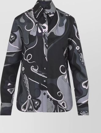 Pucci abstract pattern long sleeve silk shirt