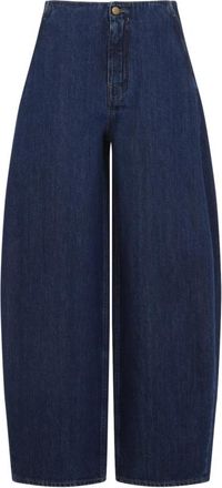 Jil Sander Wide Leg Denim Pants - Dames - Loose Fit Jeans - Blauw - 2XS - Denim - Jeans