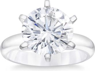 Pompeii3 4Ct Round Diamond Solitaire Engagement Ring 14k White or Yellow Gold Lab Grown